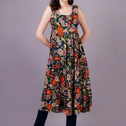 KALINI Floral Print Fit & Flare Midi Kurta-picture-25