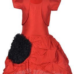 Samsara Couture Red Applique Net Dress-picture-32