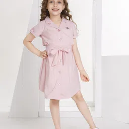 Peppermint Short Sleeve Belted Shirt Dress-picture-36