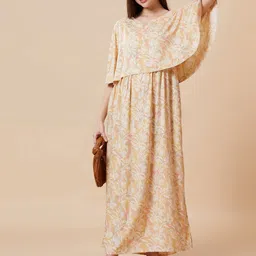 Jeff co-op Women Cape Sleeve Maternity Fit and Flare Dress-picture-40