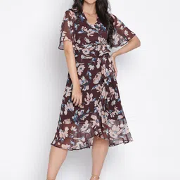 DRAAX Fashions Floral Printed Fit & Flared Dress-picture-35