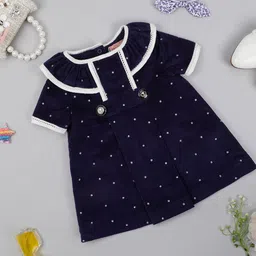 One Friday Girls Pure Cotton Printed Round Neck A-Line  Dress image 1