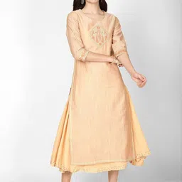 Rue Collection Embroidered A-line Ethnic Dress-image-33