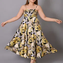 IQRAAR Multicoloured Floral Maxi Dress-image-21