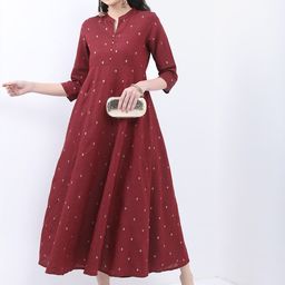 Vishudh Red Floral Midi Dress-picture-23