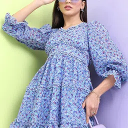 Tokyo Talkies V-Neck Floral Mini Dress-picture-13