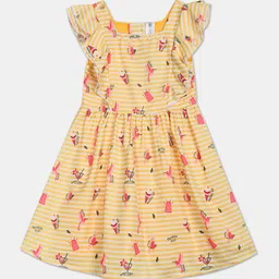 Cherokee Girls Yellow & Pink Printed Dress-picture-13