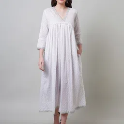 NAVIYATA Ethnic Printed Empire Cotton A-Line Ethnic Dress-picture-35