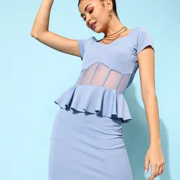 STREET 9 Women Classy Blue Solid Dress-image-64
