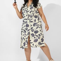 Instafab Plus Size Floral Printed Shirt Dress-picture-25