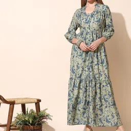 FASHION DREAM Floral Print Crepe Maxi Dress-picture-31