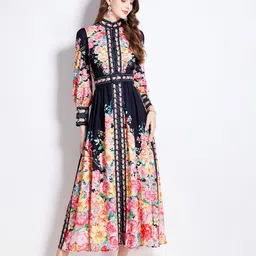 JC Collection Floral Printed Fit and Flare Dress-picture-40