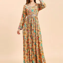 MADHURAM Floral Printed Maxi Ethnic Dress-picture-13