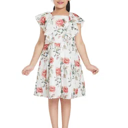 Peppermint Girls Floral Printed Ruffles Fit & Flare Dress-picture-13