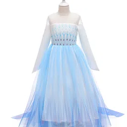 StyleCast Girls Blue Graphic Printed Round Neck A-Line Dress-image-11