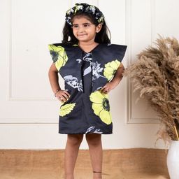 Li'l Angels Girls Floral Printed Above the Keyboard Collar A-line Dress-picture-48