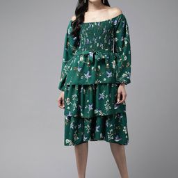 BAESD Floral Print Smocked Fit & Flare Dress-picture-18