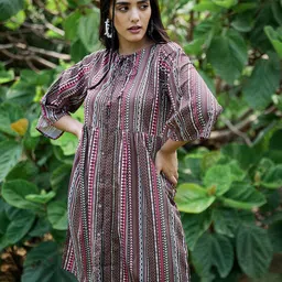 Athena Women Red Crepe Shirt Dress-image-60