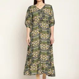 Cantabil Ethnic Motifs Maxi Dress-image-1