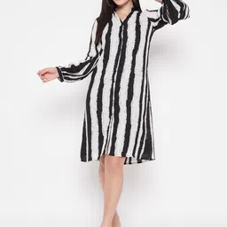 Ruhaans Striped Georgette Shirt Dress-picture-34