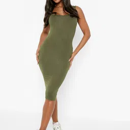Boohoo Square Neck Bodycon Midi Dress-picture-10