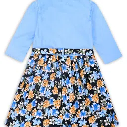 Wish Karo Girls Floral Printed Belted Fit & Flare Dress image 2