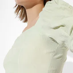 Campus Sutra Puff Sleeve A-Line Midi Dress image 3