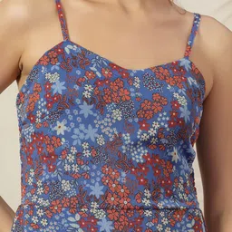 plusS Floral Print A-Line Midi Dress image 2