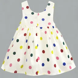 a.t.u.n. A T U N Girls Off White Dress  Polka Dot Bow Dress image 3