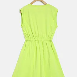 612 league Girls Green Printed Fit and Flare Dress image 3