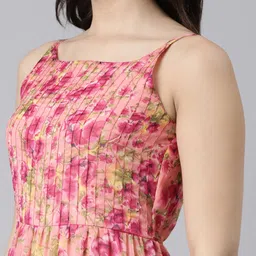 Souchii Floral Printed Tiered A-Line Dress image 3