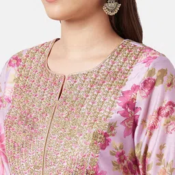 RANGMANCH BY PANTALOONS Floral Printed Embroidered Fit & Flare Maxi Dress image 2