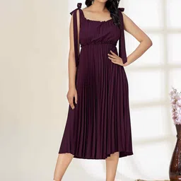 TextileNow Pleated Shoulder Tie-ups Dress image 2