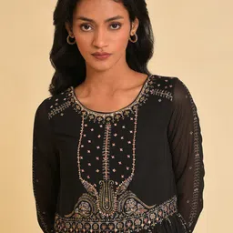 WISHFUL Ethnic Motifs Printed Embroidered Fit & Flare Maxi Ethnic Dress image 2