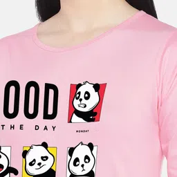 STATUS MANTRA Pink Print T-shirt Dress image 3