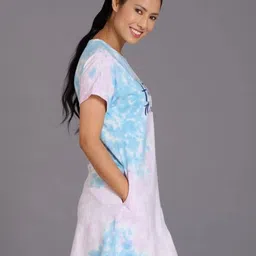 GO DEVIL Typography Printed Cotton Fit & Flare Dress image 5