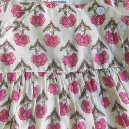 Creative Kids Floral Print Flutter Sleeve Fit & Flare Dress image 3