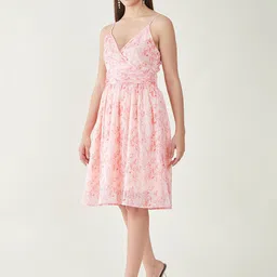 Bitterlime Floral Fit & Flare Dress image 3