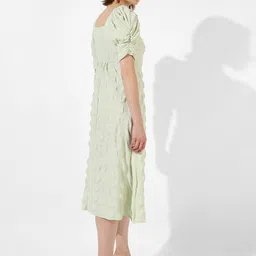 Campus Sutra Puff Sleeve A-Line Midi Dress image 4