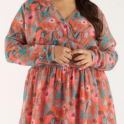 Big Hello - The Plus Life Floral Print A-Line Midi Dress image 3