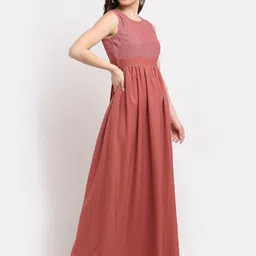 La Zoire women Pink Georgette Maxi Dress image 3