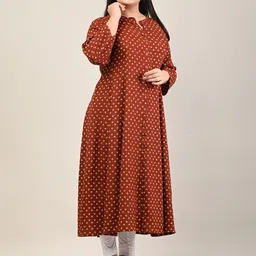 KALINI Plus size Polka Dot Print Puff Sleeve Maxi Dress image 3