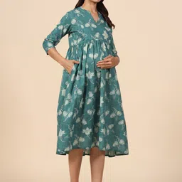 CRAFIQA Floral Print Maternity Fit & Flare Midi Dress image 2