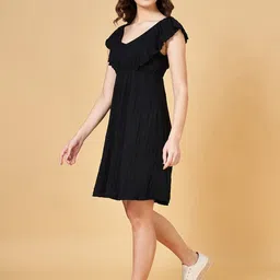 YU by Pantaloons Self Design Ruffled Fit and Flare Dress image 4