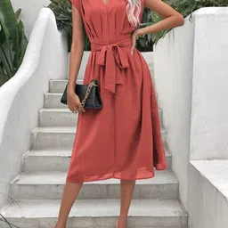 StyleCast V-Neck Extended Sleeves Fit & Flare Dress image 4