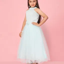 BAESD Girls Sleeveless Net Fit & Flare Maxi Dress image 4