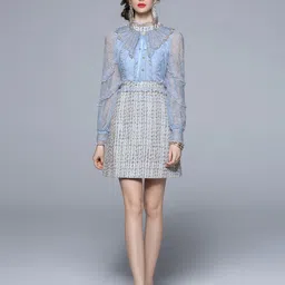 JC Collection Women Blue Mini Dress image 5