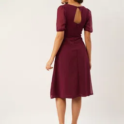 ANVI Be Yourself Puff Sleeve Georgette A-Line Dress image 5