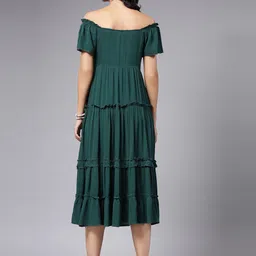 aayu Off-Shoulder Layered A-Line Midi Dress image 5