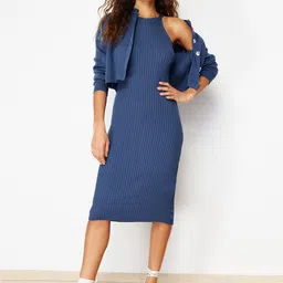 Trendyol Striped Sheath Midi Dress image 5